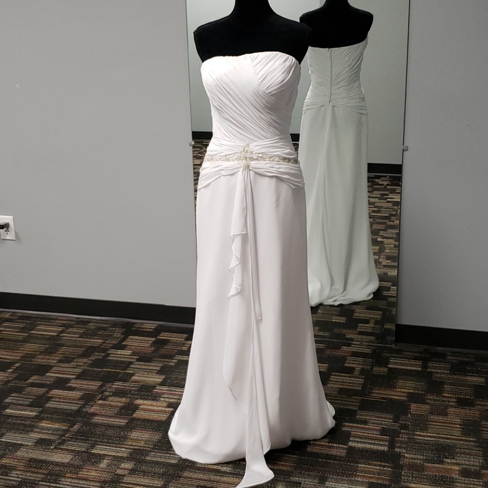 Destiny wedding, strapless, white, size 10